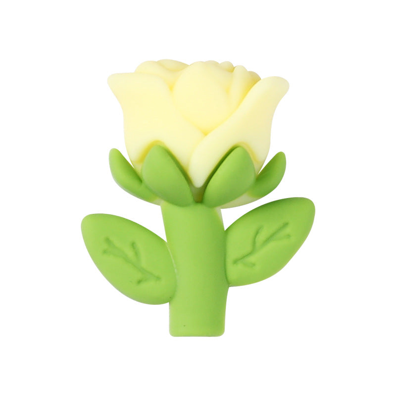 Wholesale 20pcs   Rose silicone beads  3D Focal Beads