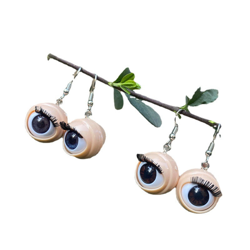 Wholesale Funny Simulated Eyes Eyelashes Eyeball Earrings