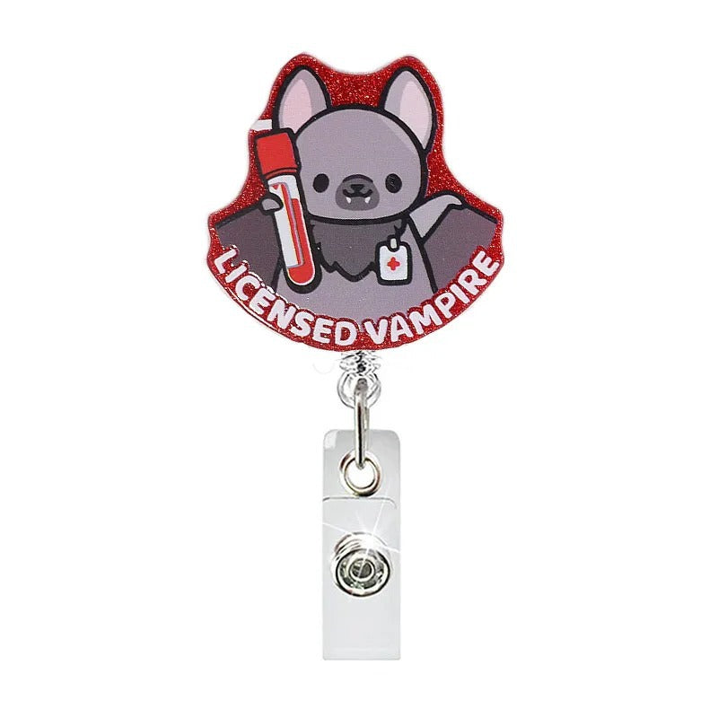 Wholesale 10pcs Acrylic Fun Badge Retractable Keychain