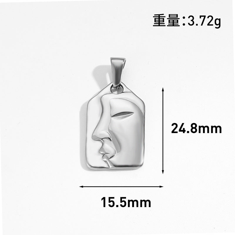 Wholesale 10pcs Retro flower heart-shaped hollow geometric stainless steel pendant