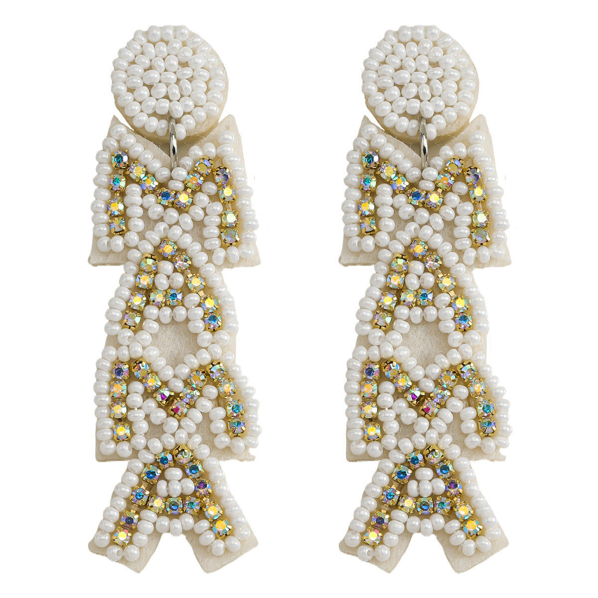 Wholesale MAMA Rice Pearl Diamond Earrings