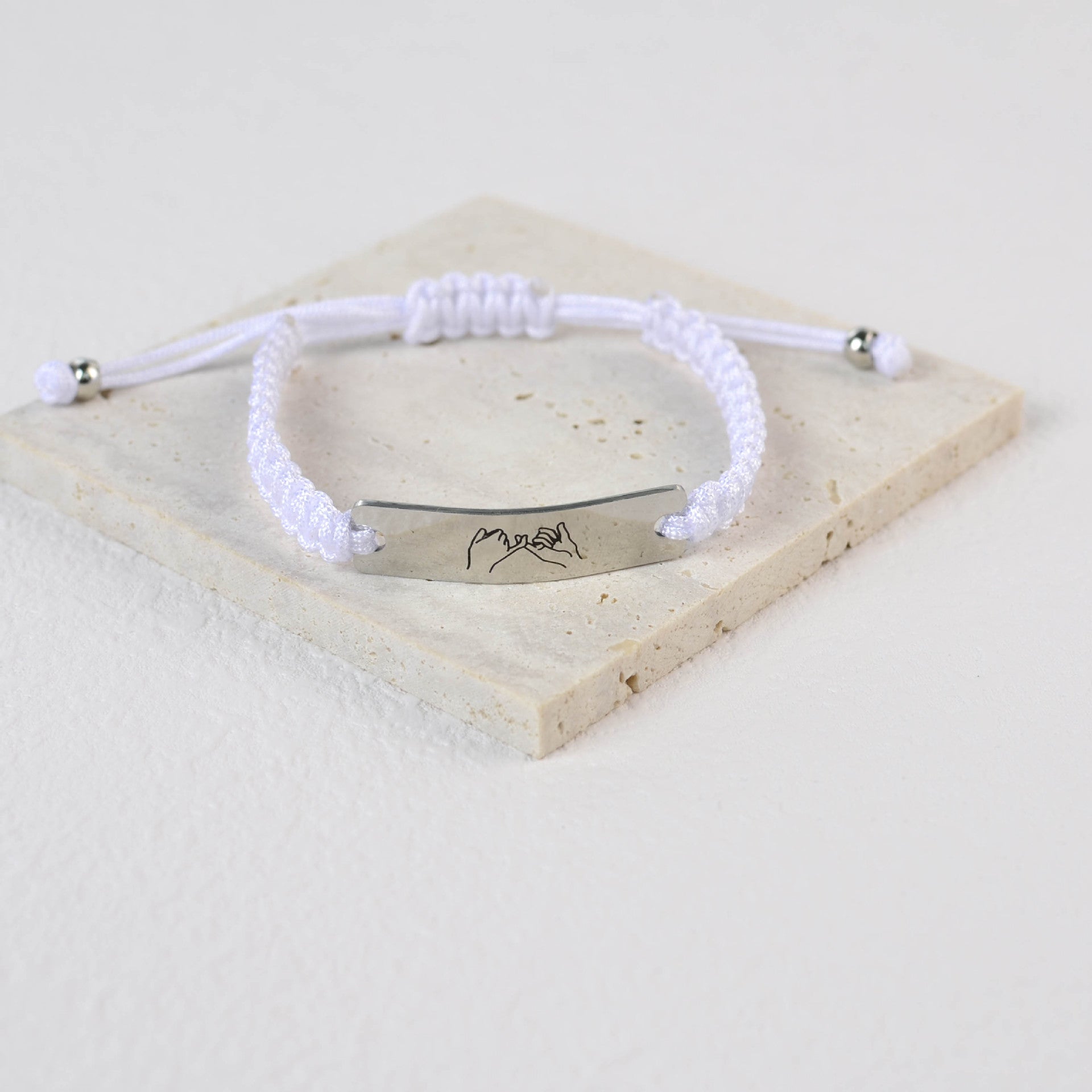 Wholesale Couple Bracelet With Stainless Steel Curved Pieces Hand-woven Chain