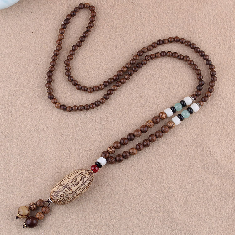 Wholesale Ethnic Style Pendant Bodhi Pendant Wooden Bead Necklace