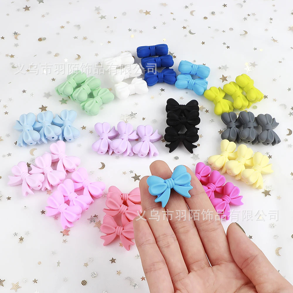 Wholesale 20pcs colorful bow Focal Beads