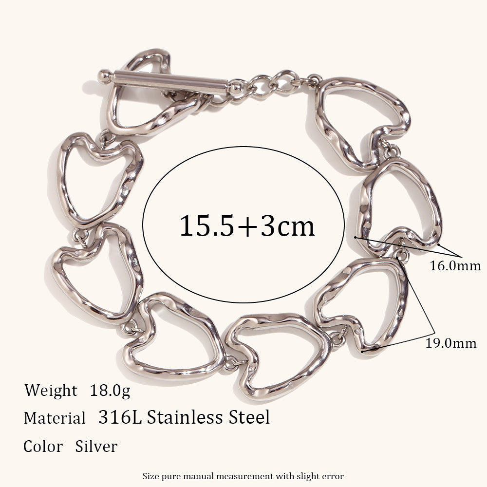 Wholesale Cast Love Stainless Steel Gold Plated Handmade Chain Bracelet