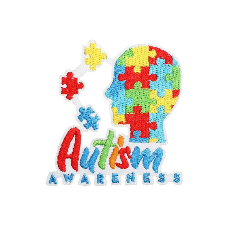 Wholesale Trendy Autism Awareness Embroidered Iron On Patches Butterfly Heart Design Clothing Accessory