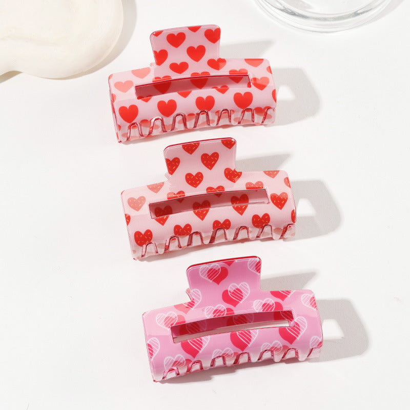 Wholesale Valentine's Day Love Grab Clip Back Head Hairpin Square Sweet Elegant Fashion Jewelry
