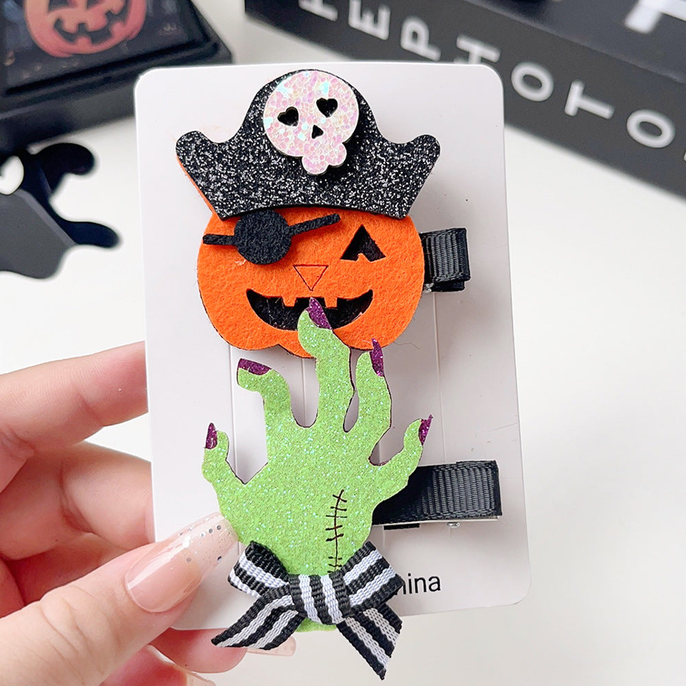 Wholesale Halloween Funny Pumpkin Ghost Bat Side Clip Top Clip
