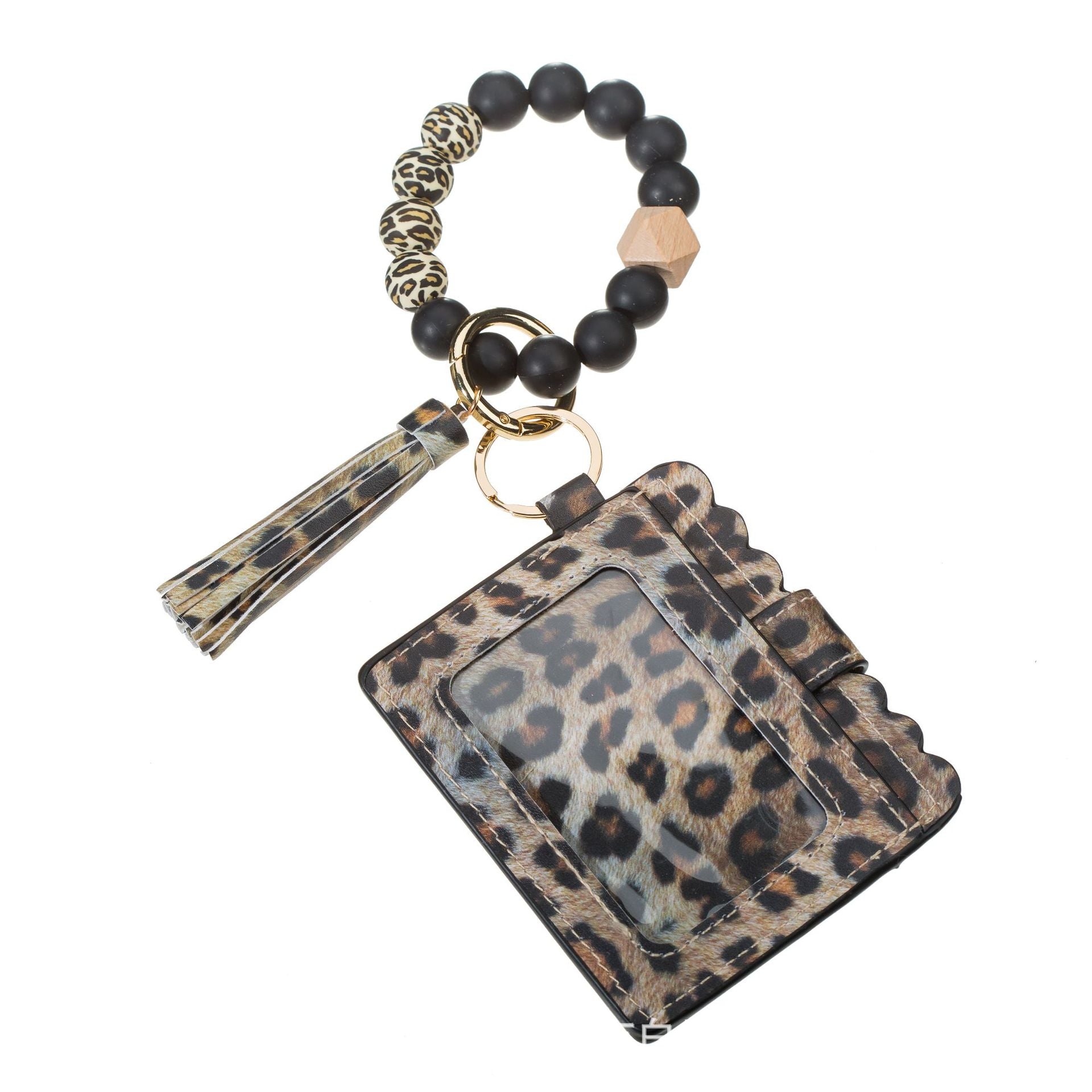 Wholesale 5pcs/pack Keychain Card Holder Pu Tassel Id Bag Wrist Keychains