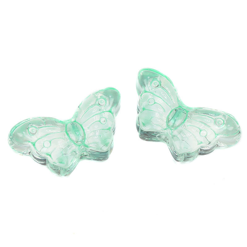 Wholesale 100pcs 8*15mm Glazed Butterfly Beads Symphony Straight Hole Glass Beads DIY