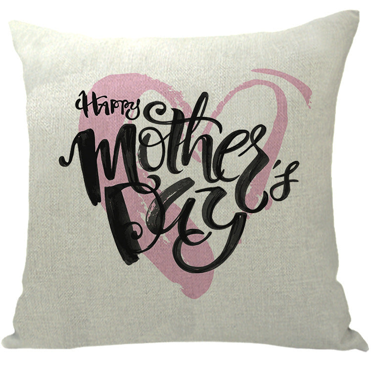 Wholesale Sofa Cushion Home Mother's Day Hug Linen Letter Print Pillowcase