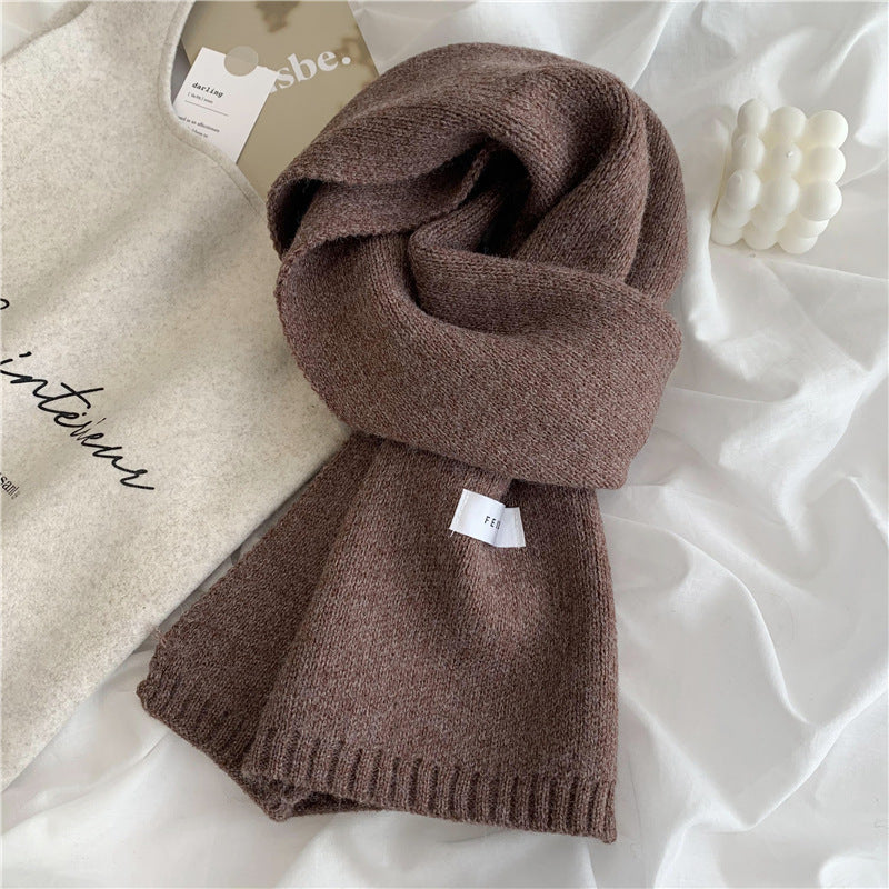 Wholesale Solid Color Soft Autumn and Winter Warm Knitted Scarf