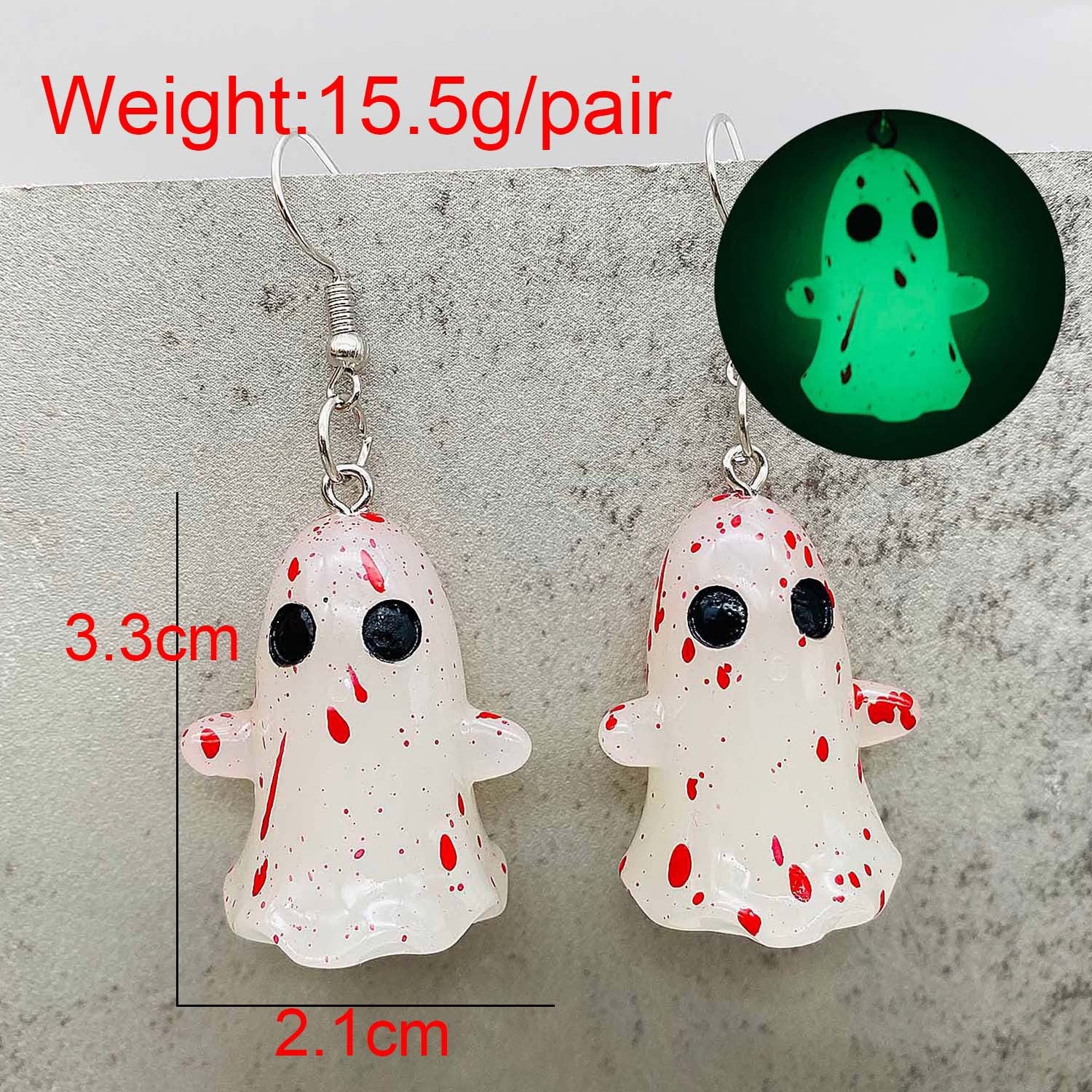 Wholesale 3D Night Light Ghost Pumpkin Corn Candy Halloween Earrings