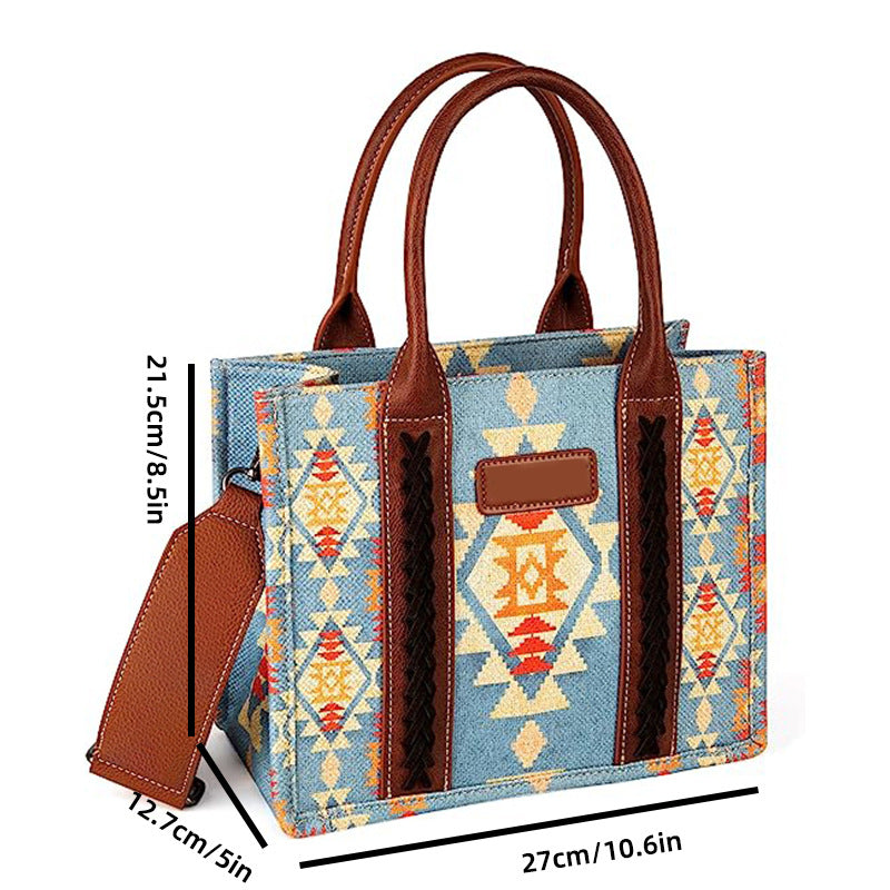 Wholesale Vintage Aztec Ethnic Style Tote Bag Bohemian Canvas Single Shoulder Diagonal Cross Bag