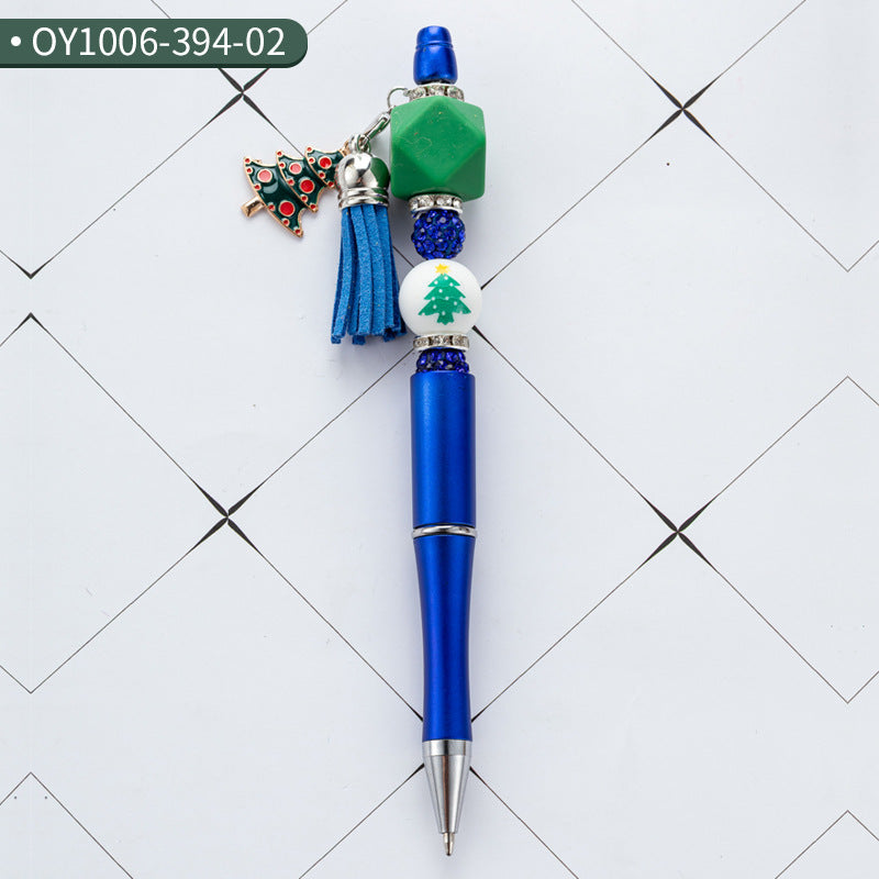 Wholesale Christmas Tassel Silicone Handmade Bead Pen Ballpoint Pen