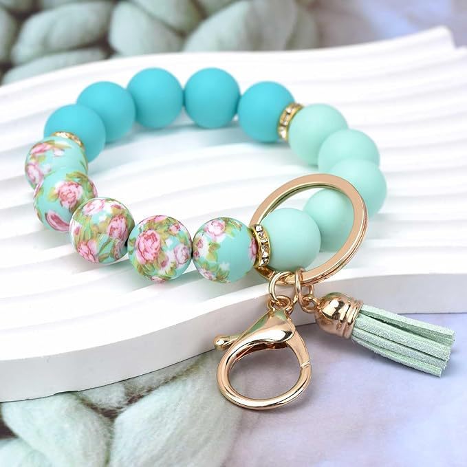 Wholesale  Handmade  Silicone Bead Bracelet Pendant Wristlet Keychain