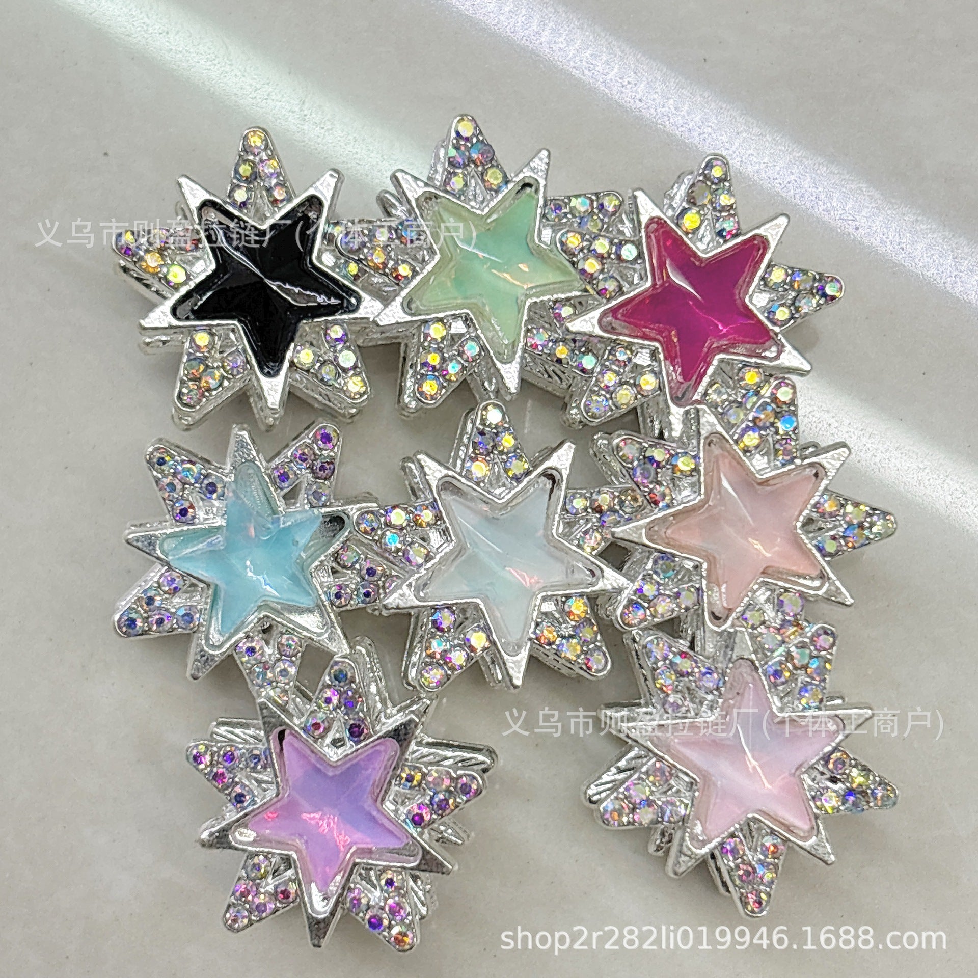 Wholesale 20pcs DIY Heavy Industry Alloy Nepal Double sided Zircon Star DIY Beads