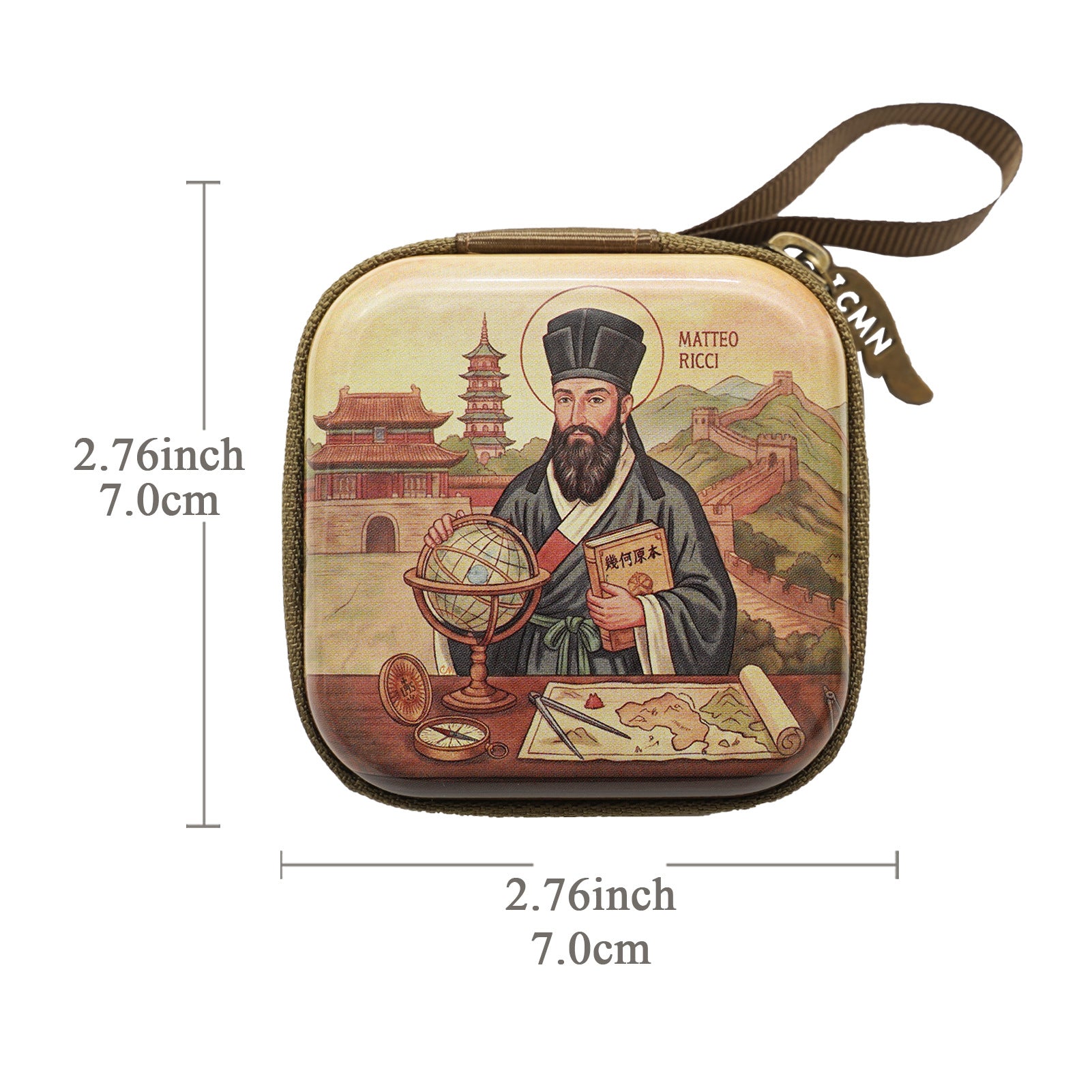 Wholesale Square hand drawn cartoon pattern portable coin purse