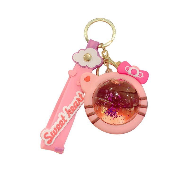 Llavero a la deriva del colegio de gatos al por mayor de planeta acrílico