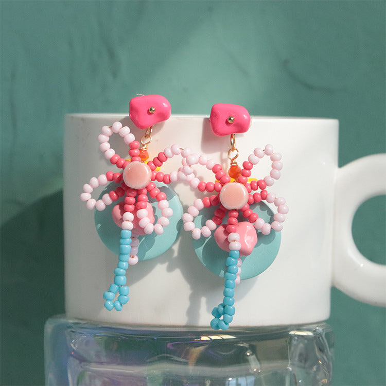 Wholesale Beaded Flower Stud Earrings