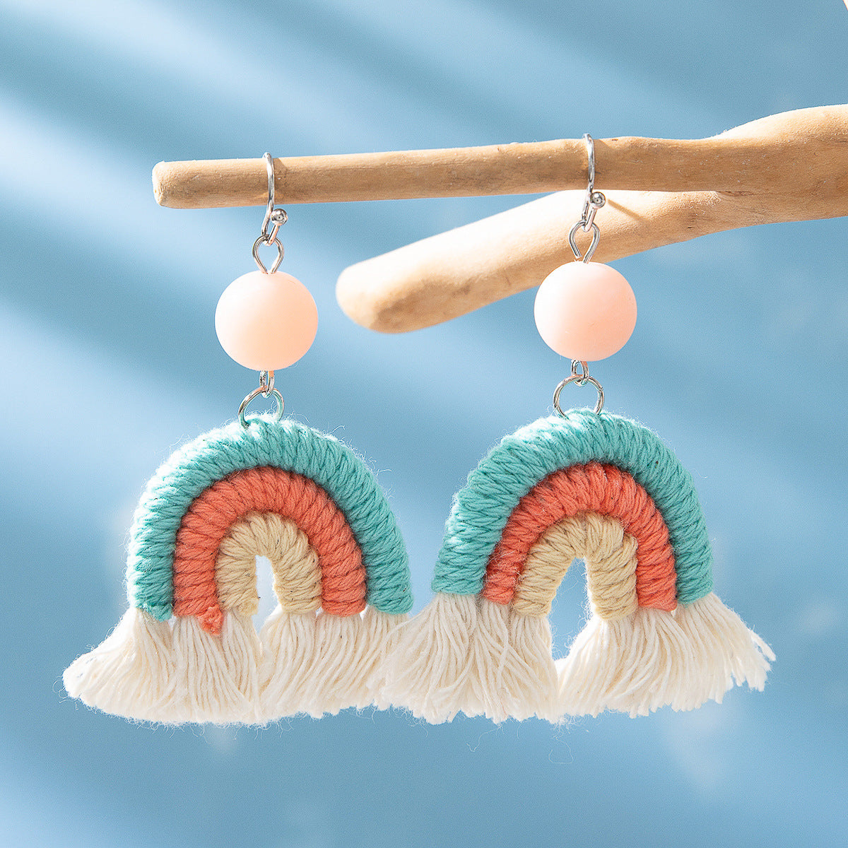 Wholesale Tassel Rainbow Ear Hook Earrings