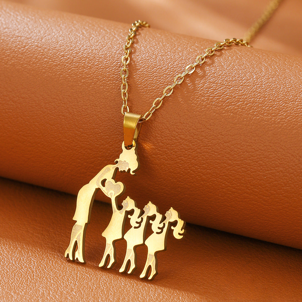 Wholesale Mother' s Day Necklace Mother' s Son Daughter Love Pendant Parent-Child Gift Jewelry