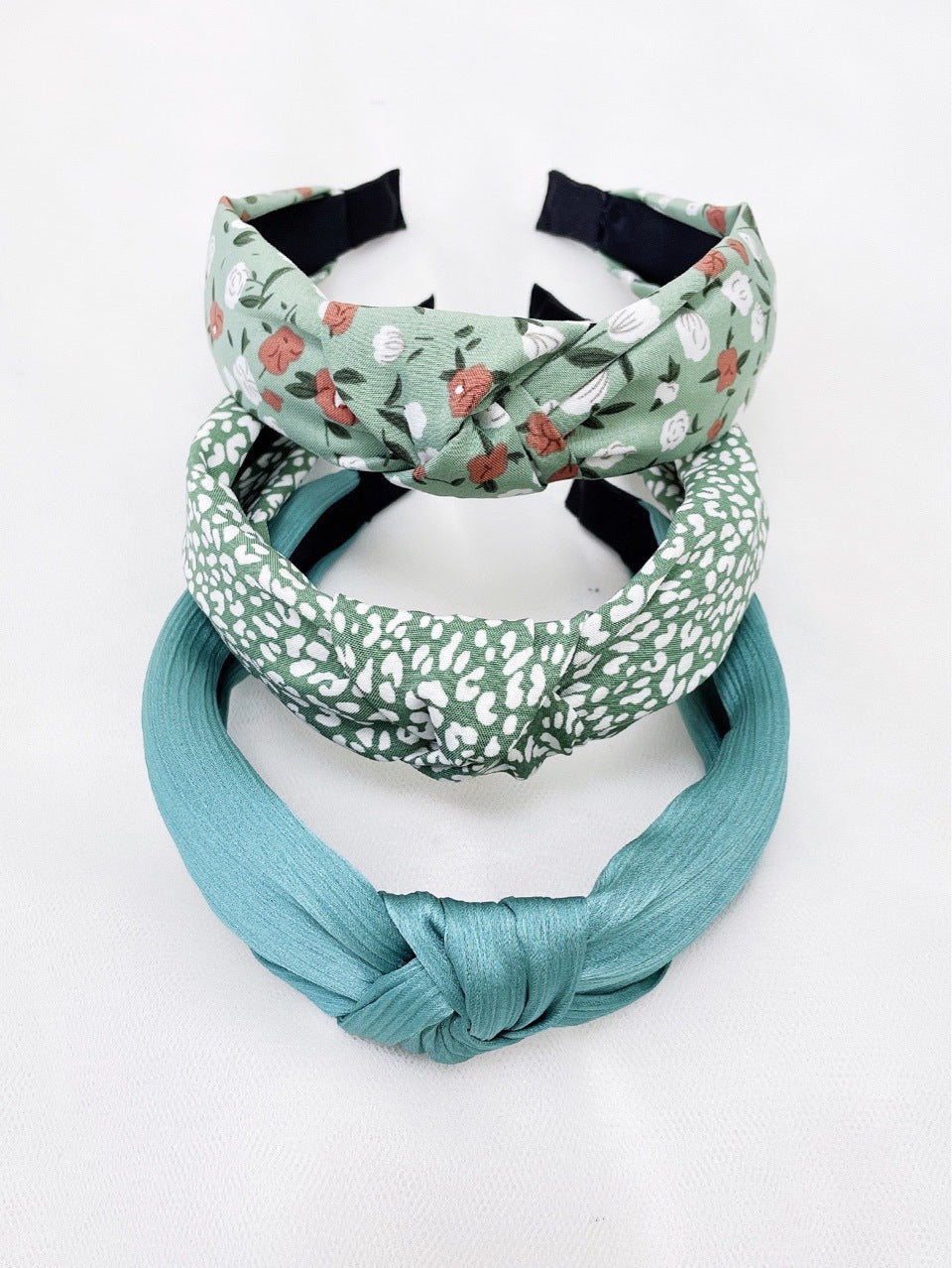 Wholesale Fabric flower cross knot wide edge headband