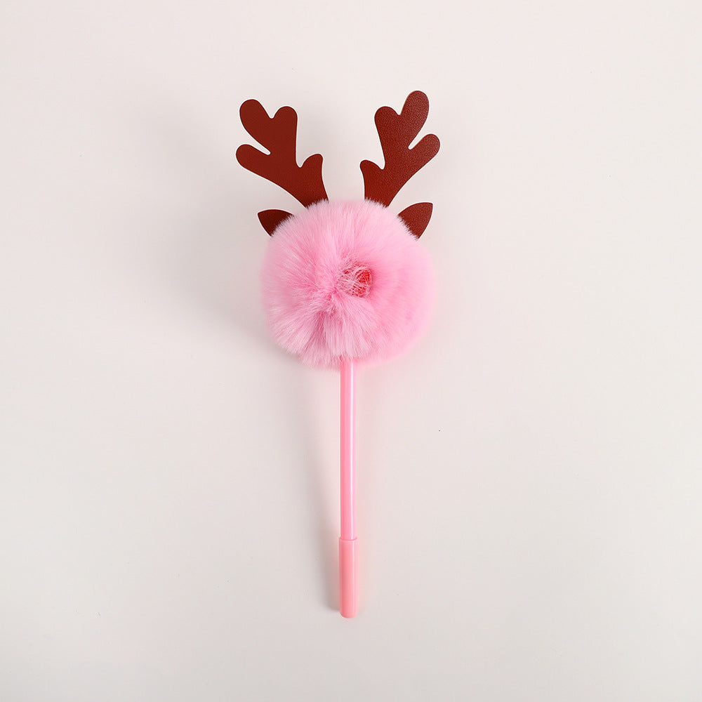 Wholesale Christmas Gift Elk Antler Plush Water-based Pen