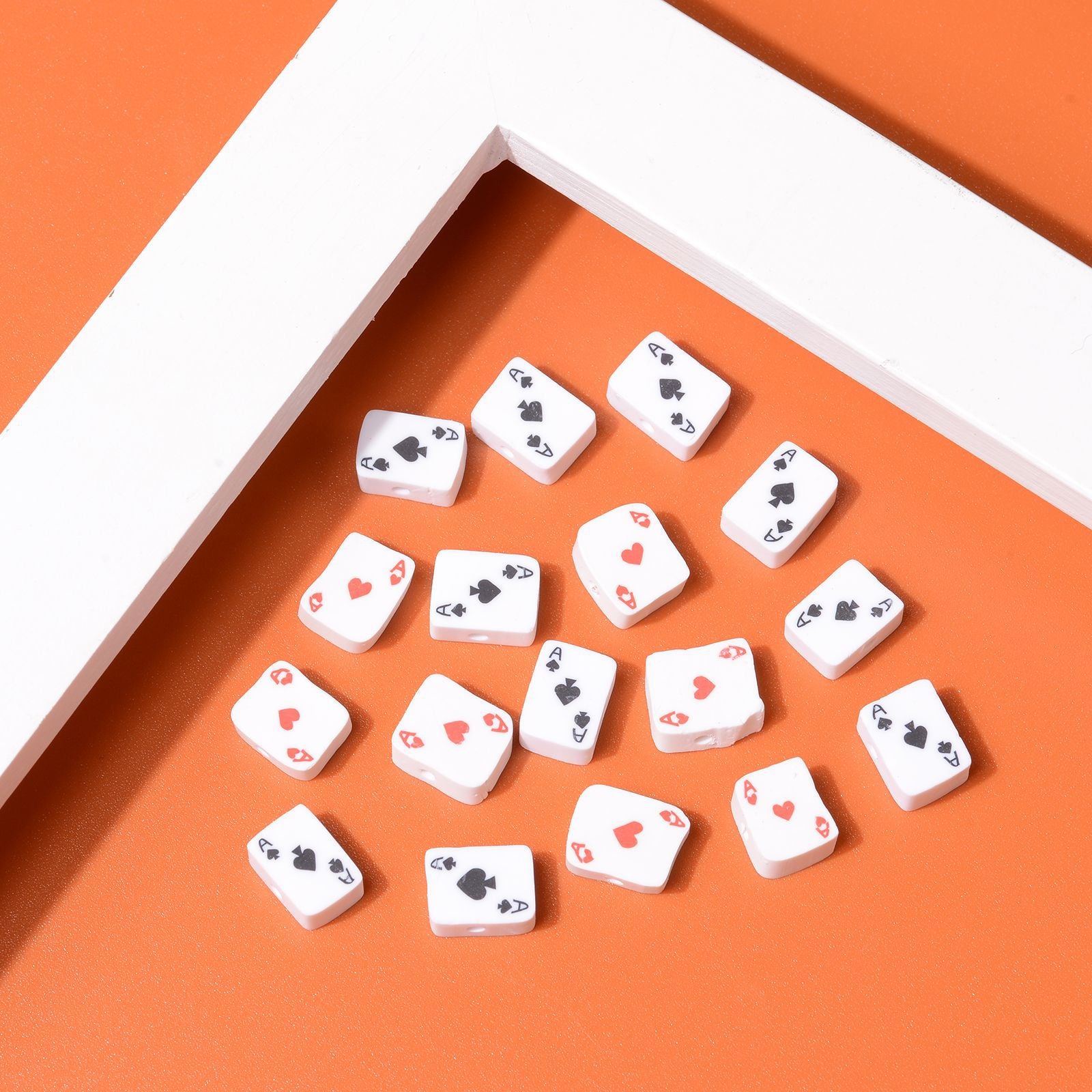 Wholesale 500pcs Playing Cards Soft Pottery Beads