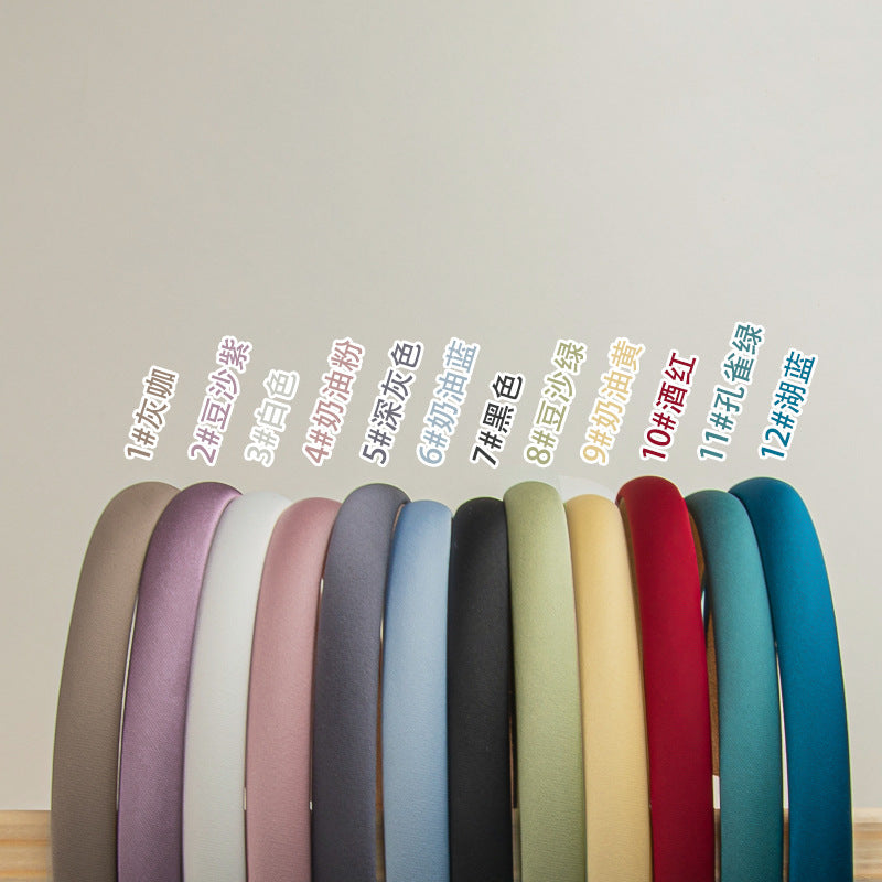 Wholesale Solid color retro satin thin headband sweet temperament hairpin