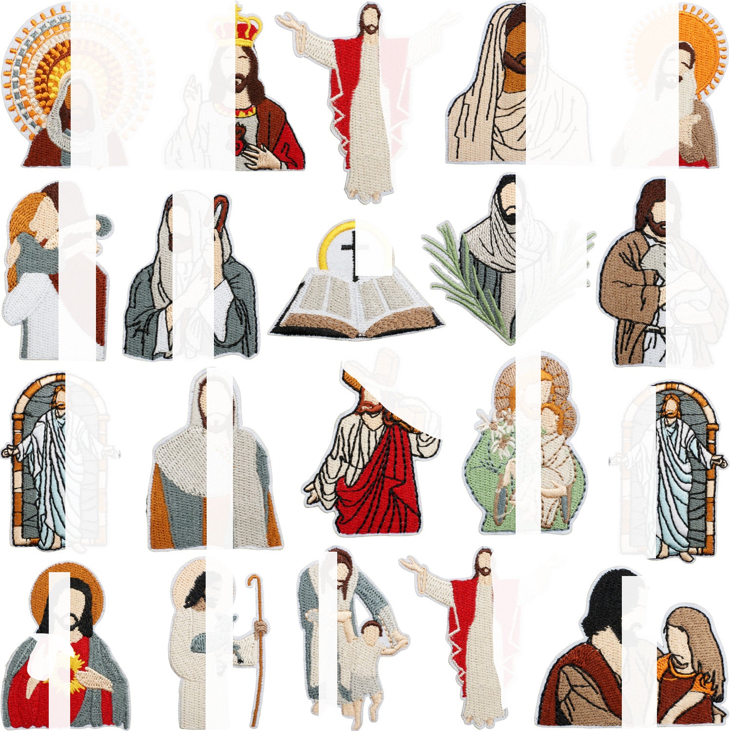 Wholesale Trendy Embroidered Iron On Patch Art Portrait DIY Decorative Clothing Accessory Craft Supply