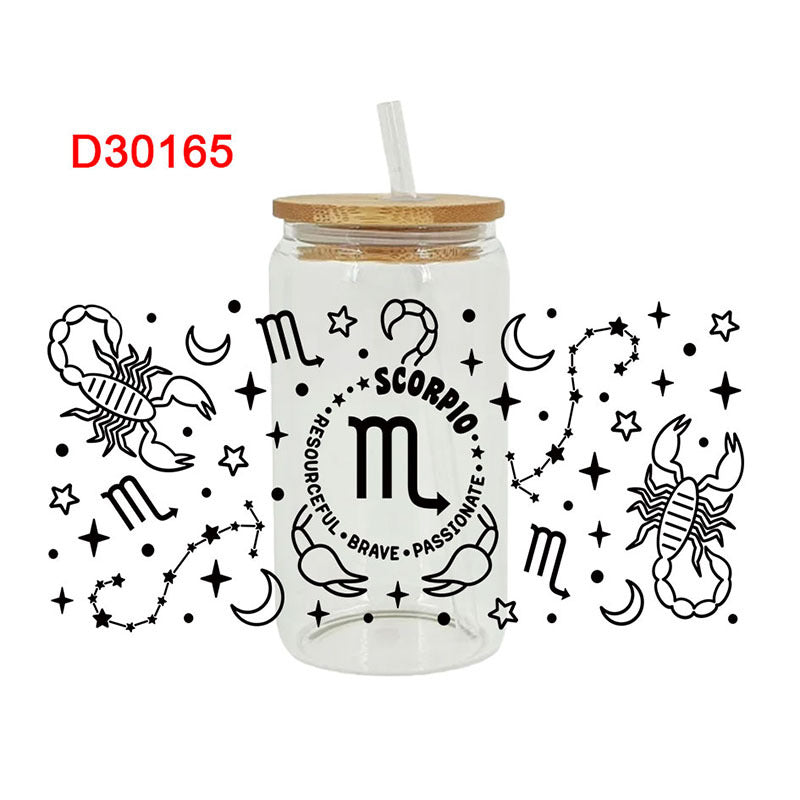 Wholesale  Black and white style  16oz Cup UV DTF Wraps 16oz Cup UV DTF Wraps