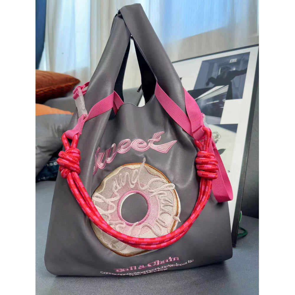 Wholesale Winter Leather Embroidered Shopping Bag Shoulder Bag