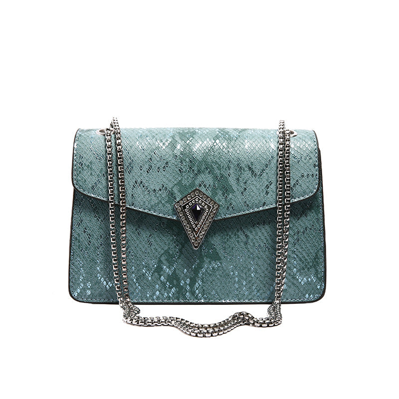 Wholesale Snake Pattern Fashion One-shoulder Crossbody Chain Small Square Bag