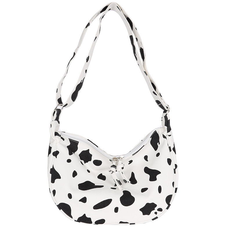 Wholesale Leopard Print Cow Print Bag Large Capacity Simple Canvas Bag Crossbody Bag