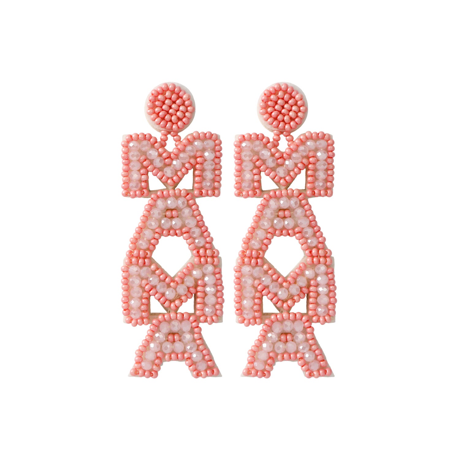 Wholesale Bohemian Mom Mother's Day Vintage Letters Rice Beads Earrings