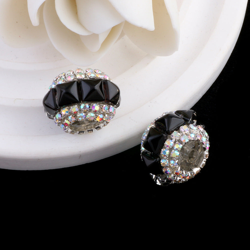 Wholesale 10pcs Square cat's eye flat beads can be worn straight hole beads DIY