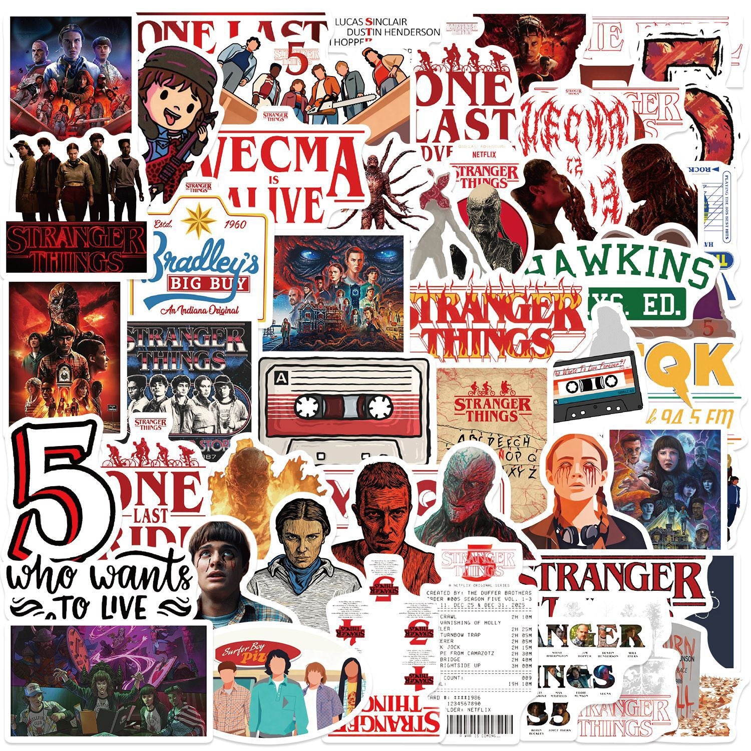 Wholesale 50pcs colorful English character cartoons Waterproof Vinyl Stickers OLY Exclusive