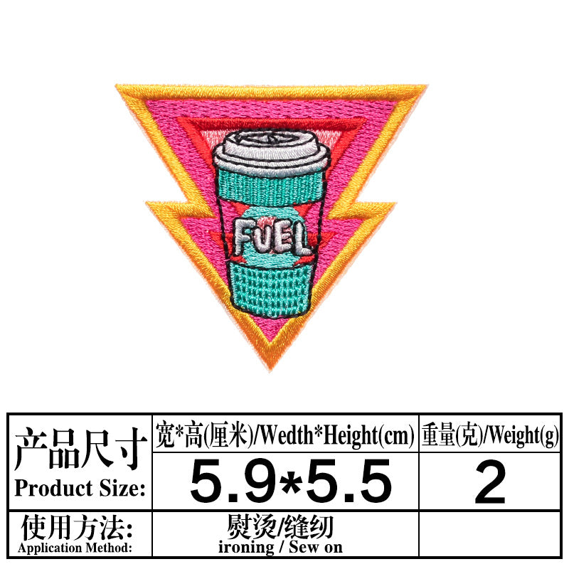Wholesale Cartoon Rocket Basketball English Clothes Embroidery DIY Patches