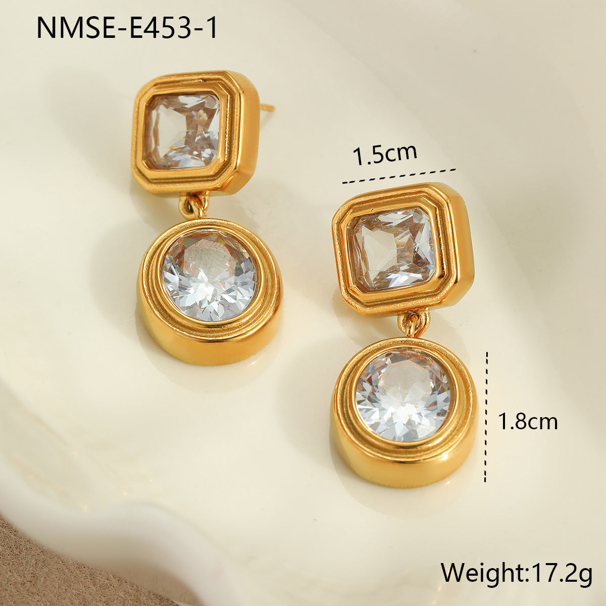 Wholesale Droplet shaped heart-shaped geometric shape Stainless Steel Earrings