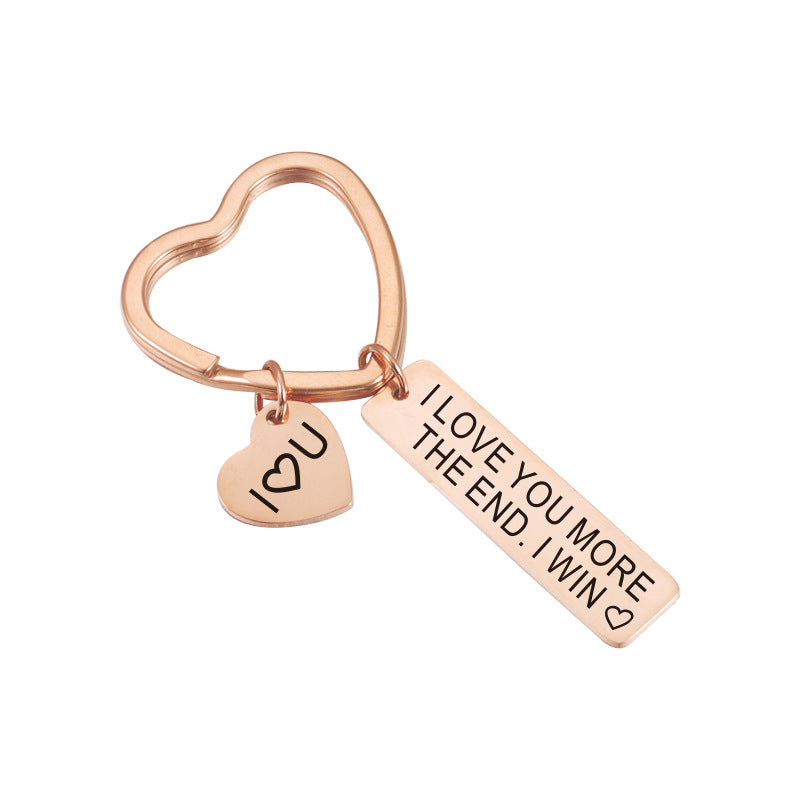 Wholesale Love Long Laser Engraved Stainless Steel Keychains