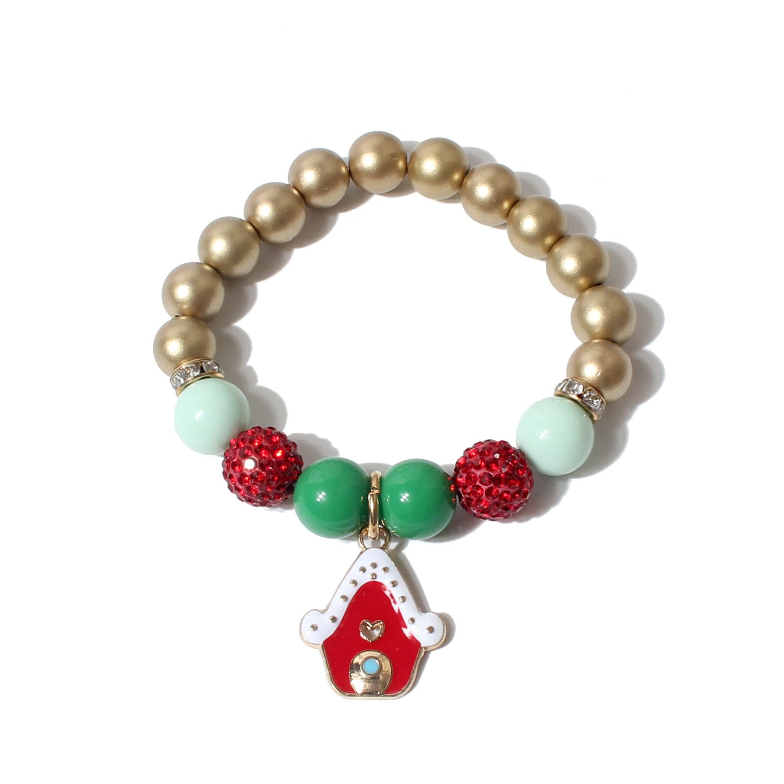 Wholesale Christmas polymer clay diamond ball colorful beads beaded bracelet