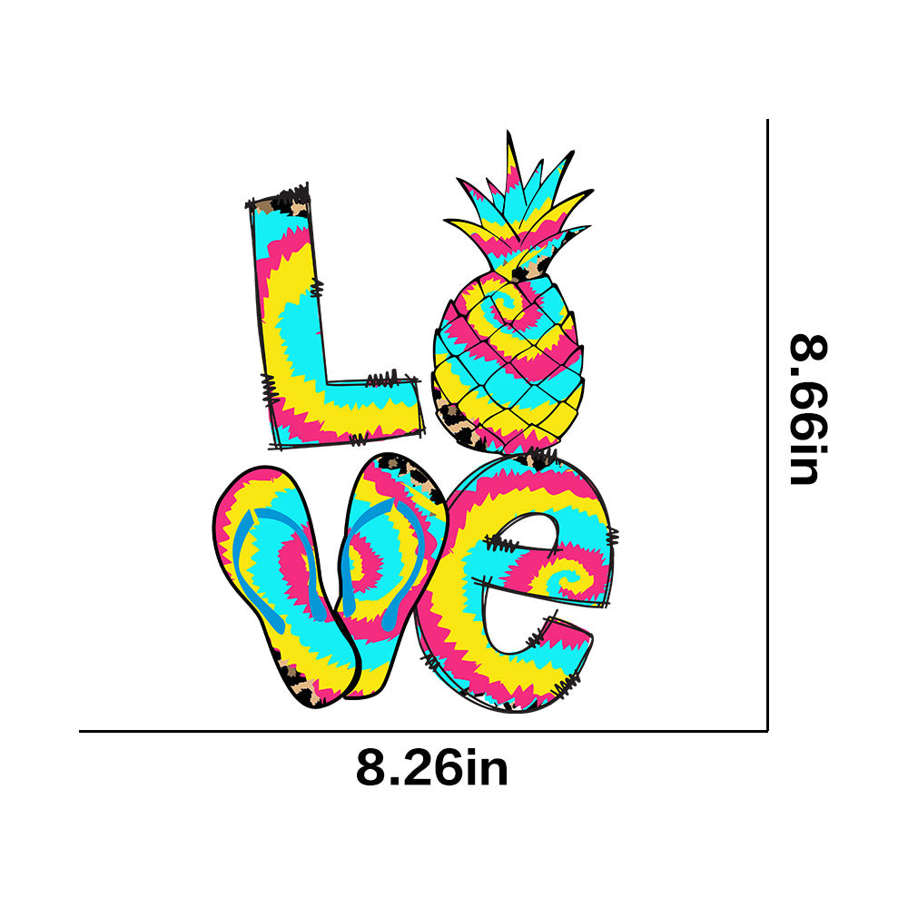 Wholesale 10pcs Beach slippers pineapple coconut trees UV DTF Ready to Press Transfers Wraps