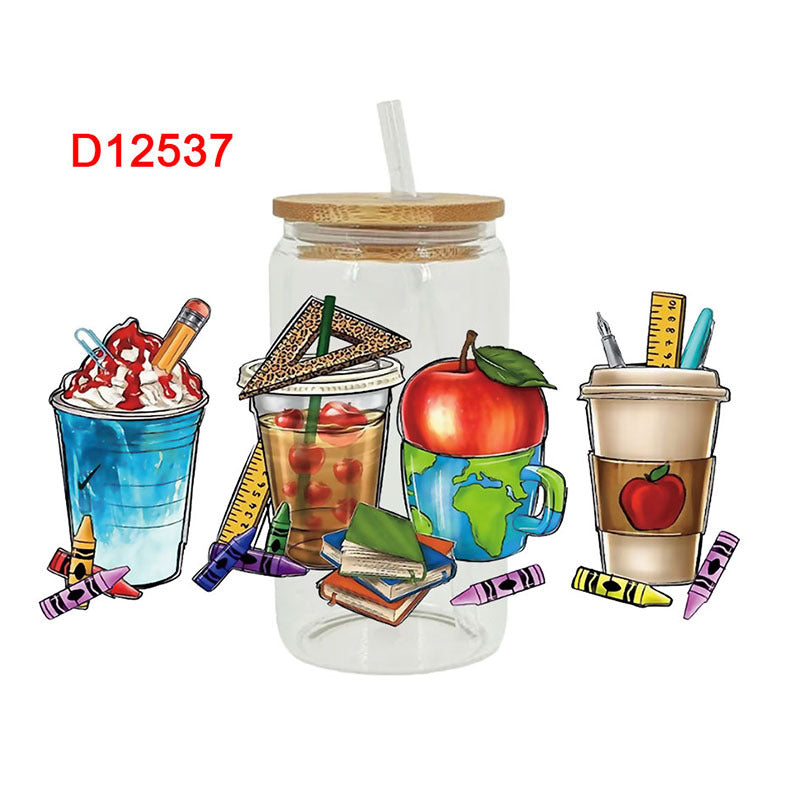 Wholesale  Teacher's Day Book Series 16oz Cup UV DTF Wraps