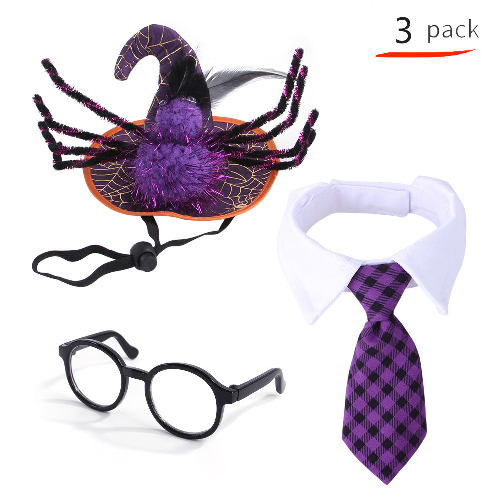 Wholesale 2PCS Halloween Set Cat Funny Hat Triangle Polyester Cloak