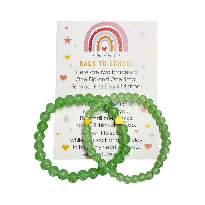 Wholesale Solid color bead gold heart pendant bracelet for the start of school season