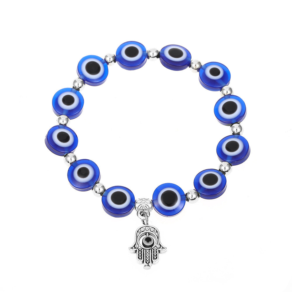 Wholesale Blue Devil Eye Resin Beads Bracelet