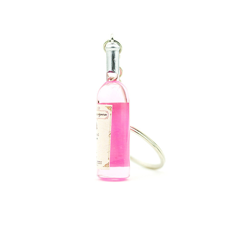Wholesale Resin Imitation Red Wine Bottle Beverage Bottle Keychain