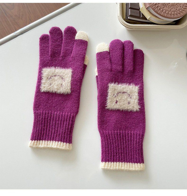 Wholesale Autumn and Winter Outdoor Cycling Cold and Warm Touch Screen Knitted Gloves