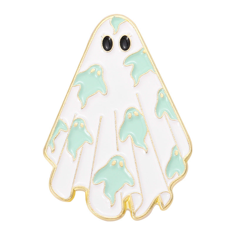 Wholesale Maple Leaf Ghost Halloween Horror Ghost Alloy Brooch